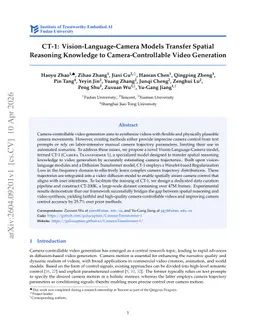 CT-1: Vision-Language-Camera Models Transfer Spatial Reasoning Knowledge to Camera-Controllable Video Generation