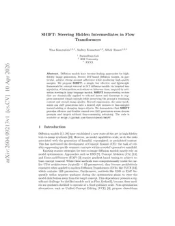 SHIFT: Steering Hidden Intermediates in Flow Transformers