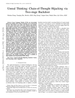 Unreal Thinking: Chain-of-Thought Hijacking via Two-stage Backdoor