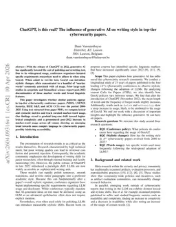 ChatGPT, is this real? The influence of generative AI on writing style in top-tier cybersecurity papers