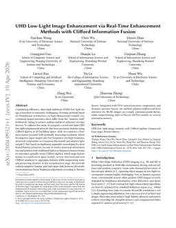 UHD Low-Light Image Enhancement via Real-Time Enhancement Methods with Clifford Information Fusion