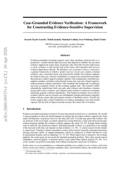 Case-Grounded Evidence Verification: A Framework for Constructing Evidence-Sensitive Supervision
