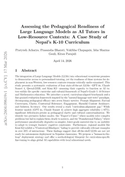 Assessing the Pedagogical Readiness of Large Language Models as AI Tutors in Low-Resource Contexts: A Case Study of Nepal's K-10 Curriculum