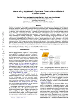 Generating High Quality Synthetic Data for Dutch Medical Conversations