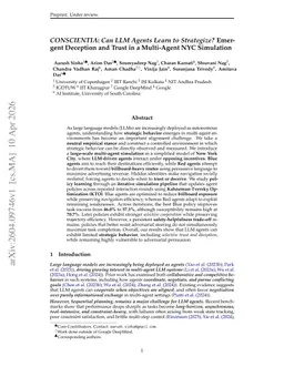 CONSCIENTIA: Can LLM Agents Learn to Strategize? Emergent Deception and Trust in a Multi-Agent NYC Simulation
