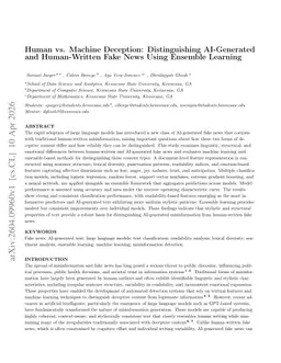 Human vs. Machine Deception: Distinguishing AI-Generated and Human-Written Fake News Using Ensemble Learning