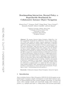 Benchmarking Interaction, Beyond Policy: a Reproducible Benchmark for Collaborative Instance Object Navigation