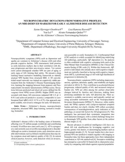 Neuropsychiatric Deviations From Normative Profiles: An MRI-Derived Marker for Early Alzheimer's Disease Detection