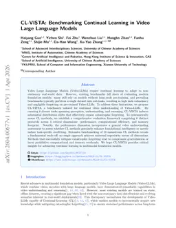 CL-VISTA: Benchmarking Continual Learning in Video Large Language Models