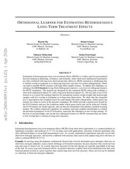 Orthogonal Learner for Estimating Heterogeneous Long-Term Treatment Effects