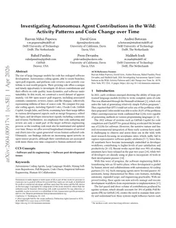 Investigating Autonomous Agent Contributions in the Wild: Activity Patterns and Code Change over Time