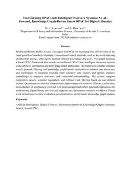 Transforming OPACs into Intelligent Discovery Systems: An AI-Powered, Knowledge Graph-Driven Smart OPAC for Digital Libraries