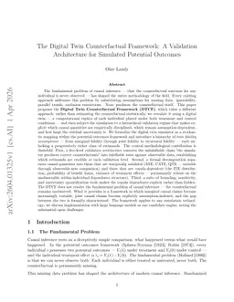 The Digital Twin Counterfactual Framework: A Validation Architecture for Simulated Potential Outcomes
