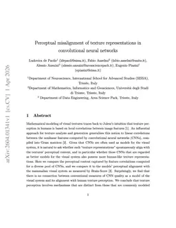 Perceptual misalignment of texture representations in convolutional neural networks