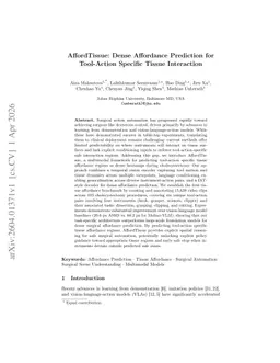 AffordTissue: Dense Affordance Prediction for Tool-Action Specific Tissue Interaction