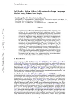 SelfGrader: Stable Jailbreak Detection for Large Language Models using Token-Level Logits