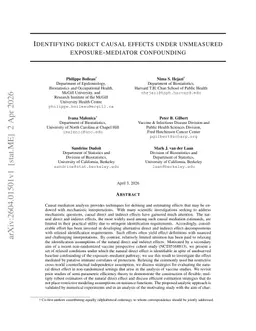 Identifying and Estimating Causal Direct Effects Under Unmeasured Confounding