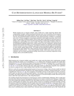 Can Heterogeneous Language Models Be Fused?