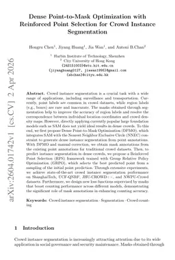 Dense Point-to-Mask Optimization with Reinforced Point Selection for Crowd Instance Segmentation