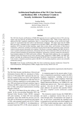 Architectural Implications of the UK Cyber Security and Resilience Bill