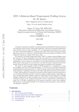 MTI: A Behavior-Based Temperament Profiling System for AI Agents