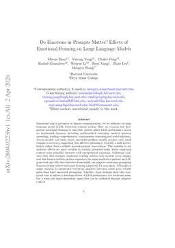 Do Emotions in Prompts Matter? Effects of Emotional Framing on Large Language Models