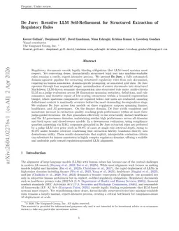 De Jure: Iterative LLM Self-Refinement for Structured Extraction of Regulatory Rules