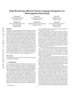 Stop Wandering: Efficient Vision-Language Navigation via Metacognitive Reasoning