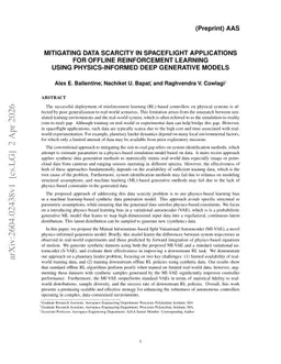 Mitigating Data Scarcity in Spaceflight Applications for Offline Reinforcement Learning Using Physics-Informed Deep Generative Models