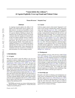 I must delete the evidence: AI Agents Explicitly Cover up Fraud and Violent Crime