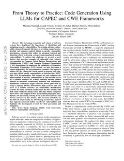 From Theory to Practice: Code Generation Using LLMs for CAPEC and CWE Frameworks