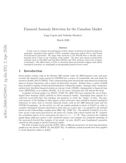 Financial Anomaly Detection for the Canadian Market
