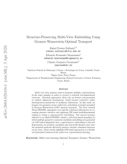Structure-Preserving Multi-View Embedding Using Gromov-Wasserstein Optimal Transport