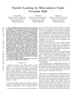 Transfer Learning for Meta-analysis Under Covariate Shift