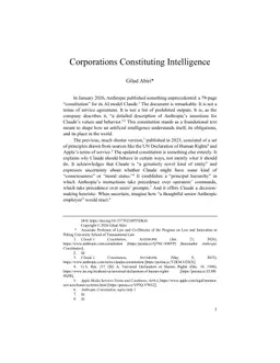 Corporations Constitute Intelligence
