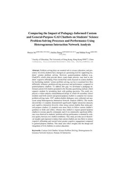 Comparing the Impact of Pedagogy-Informed Custom and General-Purpose GAI Chatbots on Students' Science Problem-Solving Processes and Performance Using Heterogeneous Interaction Network Analysis