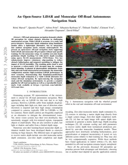 An Open-Source LiDAR and Monocular Off-Road Autonomous Navigation Stack