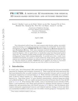 PR3DICTR: A modular AI framework for medical 3D image-based detection and outcome prediction