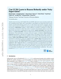 Can LLMs Learn to Reason Robustly under Noisy Supervision?