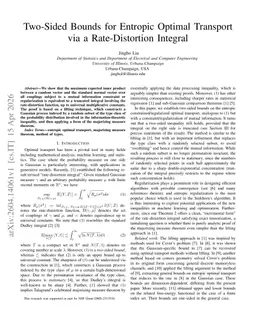Two-Sided Bounds for Entropic Optimal Transport via a Rate-Distortion Integral