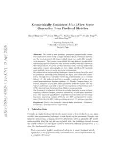 Geometrically Consistent Multi-View Scene Generation from Freehand Sketches