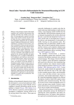 StoryCoder: Narrative Reformulation for Structured Reasoning in LLM Code Generation