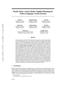 World-Value-Action Model: Implicit Planning for Vision-Language-Action Systems