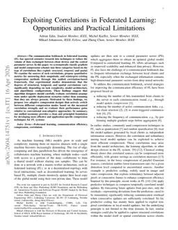 Exploiting Correlations in Federated Learning: Opportunities and Practical Limitations