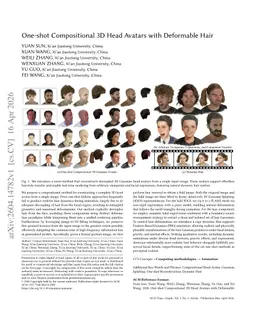 One-shot Compositional 3D Head Avatars with Deformable Hair