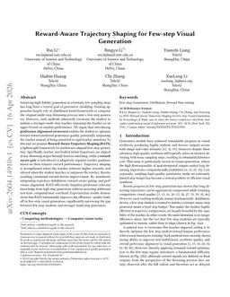 Reward-Aware Trajectory Shaping for Few-step Visual Generation
