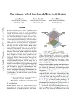 Class Unlearning via Depth-Aware Removal of Forget-Specific Directions