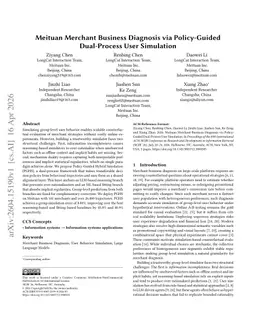 Meituan Merchant Business Diagnosis via Policy-Guided Dual-Process User Simulation