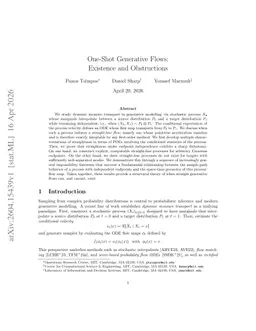 One-Shot Generative Flows: Existence and Obstructions