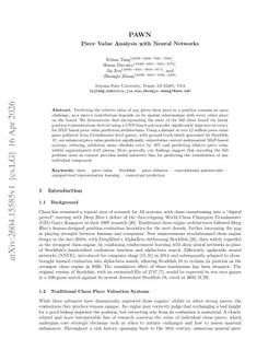 PAWN: Piece Value Analysis with Neural Networks